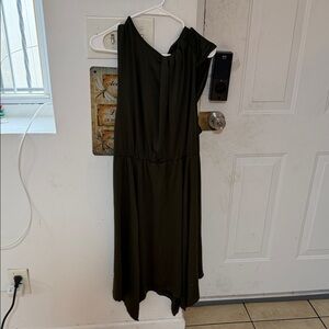 SHEIN Asymmetrical Olive Dress